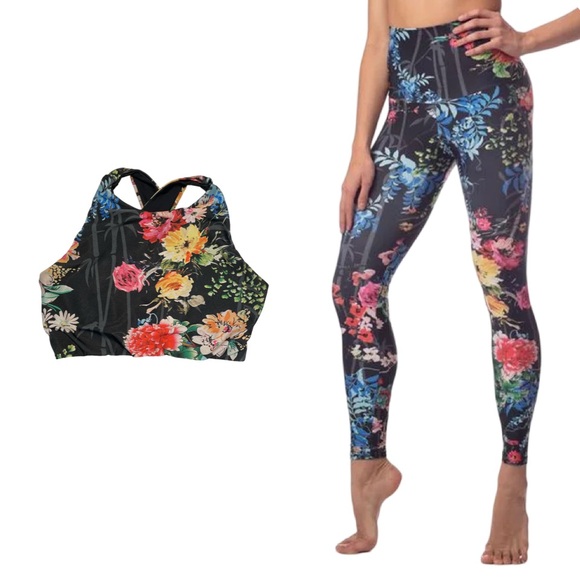 🛍️2for$20🛍️ [m] EMILY HSU Set Tanabata leggings and crop floral - Picture 1 of 10